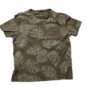 Losan T-Shirt XL #311-1024 Tropical Print  Short Sleeve 100% cotton khaki combo